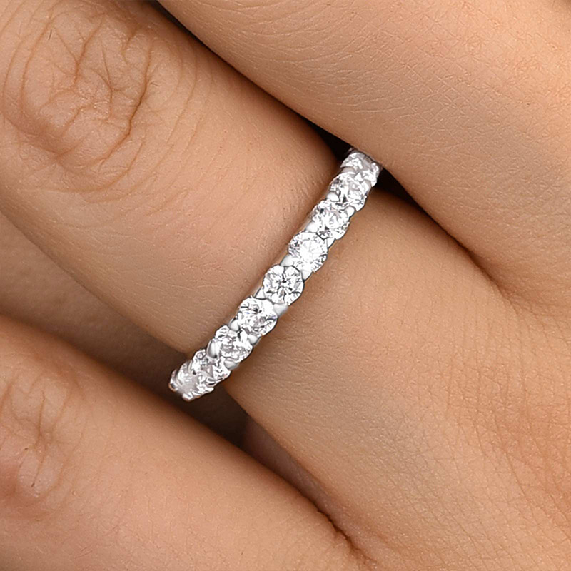 DSC-4056-1 S925 Exquisite Half Round Cut Women's Wedding Band - Image 1