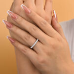 S925 Exquisite Half Round Cut Women's Wedding Band - Image 2