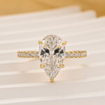 S925 3.0Ct Pear Cut Engagement Ring Travel Ring In Sterling Silver - Image 7