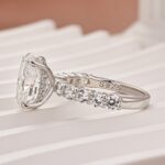 S925 Moissanite 4.0Ct Oval Cut Hidden Halo Engagement Ring - Image 5