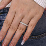 S925 Vintage 3 Row Design Round Cut Women's Wedding Band In Sterling Silver - Image 2