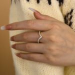 S925 Maxine Enchanting V-shaped Design Full Wedding Band - Image 2