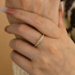 S925 Maxine Chic Yellow Gold Asscher Cut Wedding Band - Image 4
