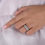 S925 Luxurious Pave Wide Wedding Band In Sterling Silver - Image 2