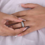 S925 Luxurious Pave Wide Wedding Band In Sterling Silver - Image 4