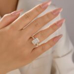 S925 5.5Ct Emerald Cut Hidden Halo Engagement Ring Travel Ring In Sterling Silver - Image 7