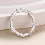 S925 Exclusive Marquise Cut Wedding Band In Sterling Silver - Image 6