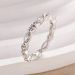 S925 Exclusive Marquise Cut Wedding Band In Sterling Silver - Image 5