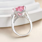 S925 Royal Romantic 5.0 CT Pink Heart Cut Engagement Ring In Sterling Silver - Image 6