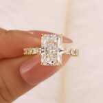 S925 5.5Ct Emerald Cut Hidden Halo Engagement Ring Travel Ring In Sterling Silver - Image 5