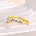 S925 Stunning Chic Thin V Shaped Stacking Wedding Band In Sterling Silver - Image 2