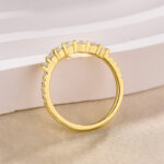 S925 Stunning Chic Thin V Shaped Stacking Wedding Band In Sterling Silver - Image 3