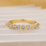 S925 Classic 0.6Ct Half Round Cut Wedding Band In Sterling Silver - Image 3
