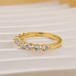 S925 Classic 0.6Ct Half Round Cut Wedding Band In Sterling Silver - Image 4