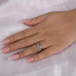S925 Precious Three Layer Cross Wedding Band - Image 5