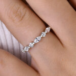 S925 Exclusive Marquise Cut Wedding Band In Sterling Silver