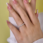 S925 Exclusive Marquise Cut Wedding Band In Sterling Silver - Image 2