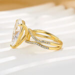 S925 Maxine Split Shank Unique Pear Cut Engagement Ring In Sterling Silver - Image 7