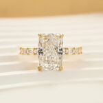S925 5.5Ct Emerald Cut Hidden Halo Engagement Ring Travel Ring In Sterling Silver - Image 8