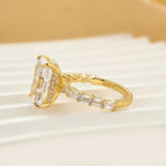 S925 5.5Ct Emerald Cut Hidden Halo Engagement Ring Travel Ring In Sterling Silver - Image 9