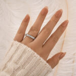S925 1.8Ct Half Round Cut & Emerald Cut Wedding Band In Sterling Silver - Image 2