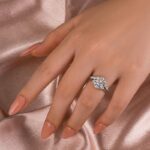 S925 Maxine Classic Moissanite 1.2 CT Round Cut Wedding Ring Set With Curved Design Wedding Band - Image 3