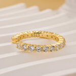 S925 1.3Ct Open Round Cut Eternity Wedding Band In Sterling Silver - Image 4