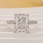 S925 Classic 5.0Ct Radiant Cut Engagement Ring Travel Ring In Sterling Silver - Image 4