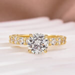 S925 Moissanite 2.0 Ct Round Cut Down Pavé Engagement Ring - Image 4