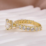 S925 Moissanite 2.0 Ct Round Cut Down Pavé Engagement Ring - Image 5