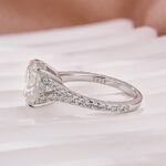 S925 Moissanite 3.0Ct Cushion Cut Split Shank White Gold Engagement Ring - Image 5