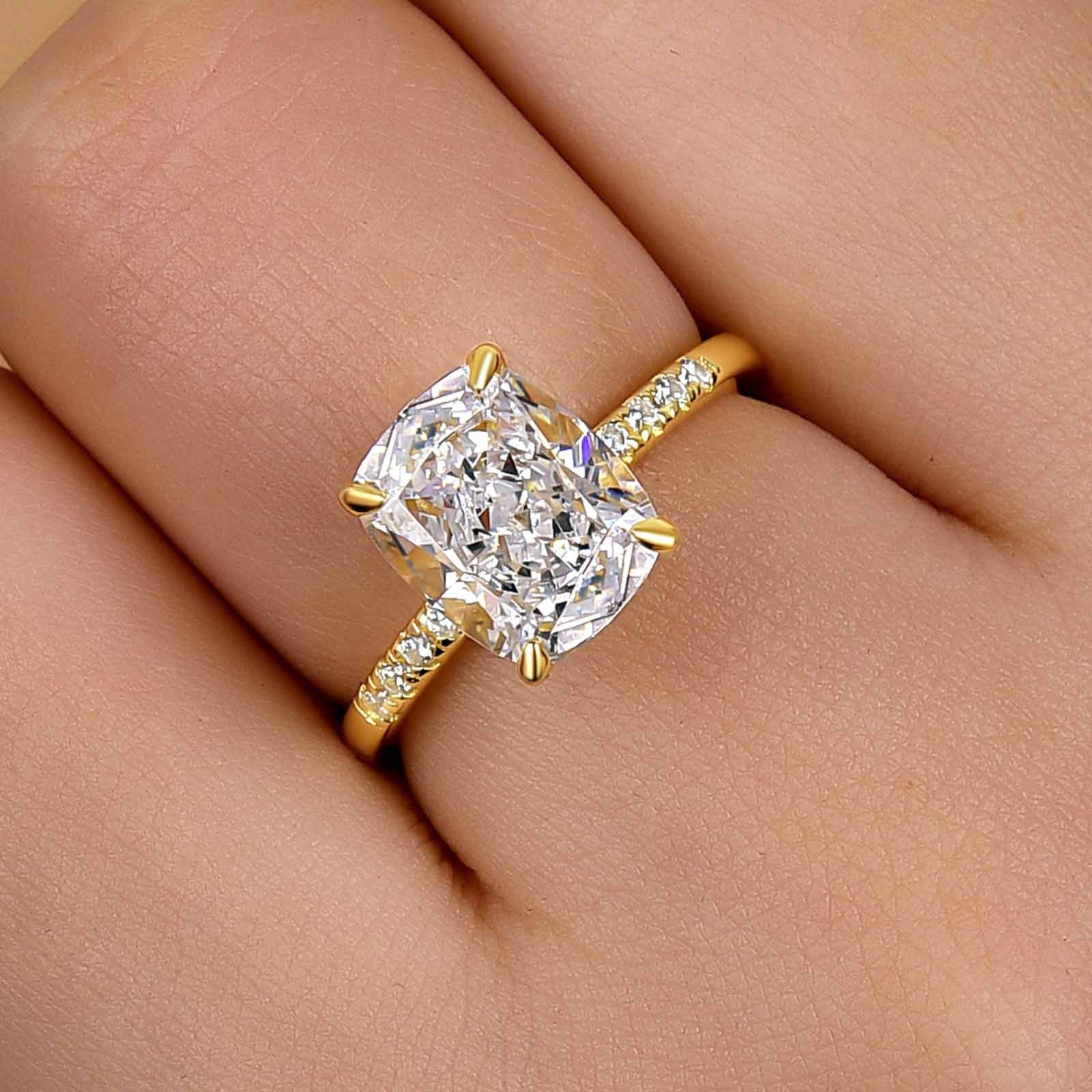 DSC-5141-1-1759027344 S925 4.5Ct Cushion Cut Engagement Ring Travel Ring In Sterling Silver - Image 1