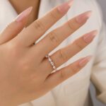 S925  Elegant Marquise Cut Half Wedding Band In Sterling Silver - Image 12