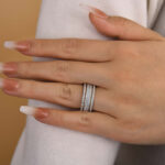 S925 Luxury Wide Pave Design Women's Wedding Band for Women In White Gold - Image 5