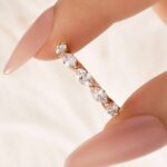S925  Elegant Marquise Cut Half Wedding Band In Sterling Silver - Image 11