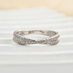 S925 Classic X Criss Cross Wedding Band For Women In Sterling Silver - Image 6