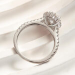 S925 Unique Design Halo Oval Cut Sona Simulated Diamond Engagement Ring In Sterling Silver - Image 5