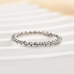 S925 Classic Round Cut Full Eternity Wedding Band In Sterling Silver - Image 9