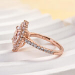 S925 Unique Design Halo Oval Cut Sona Simulated Diamond Engagement Ring In Sterling Silver - Image 10