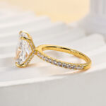 S925 Maxine Enchanting Yellow Gold Radiant Cut Engagement Ring - Image 6