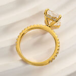 S925 Maxine Enchanting Yellow Gold Radiant Cut Engagement Ring - Image 5