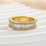 S925 Stunning Emerald Cut Women's Wedding Band In Sterling Silver - Image 7