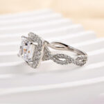 S925 Maxine Noble Halo Princess Cut Engagement Ring - Image 6