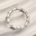 S925 Fashion Emerald Cut Diamond Women's Wedding Band In Sterling Silver - Image 8