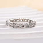 S925 Stunning Cushion Cut Women's Wedding Band In Sterling Silver - Image 4
