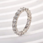 S925 Stunning Cushion Cut Women's Wedding Band In Sterling Silver - Image 5