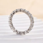 S925 Stunning Cushion Cut Women's Wedding Band In Sterling Silver - Image 6