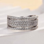 S925 Luxury Wide Pave Design Women's Wedding Band for Women In White Gold - Image 7