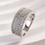 S925 Luxury Wide Pave Design Women's Wedding Band for Women In White Gold - Image 8