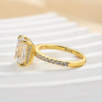 S925 Classic Emerald Cut Women's Engagement Ring In White Gold - Image 10